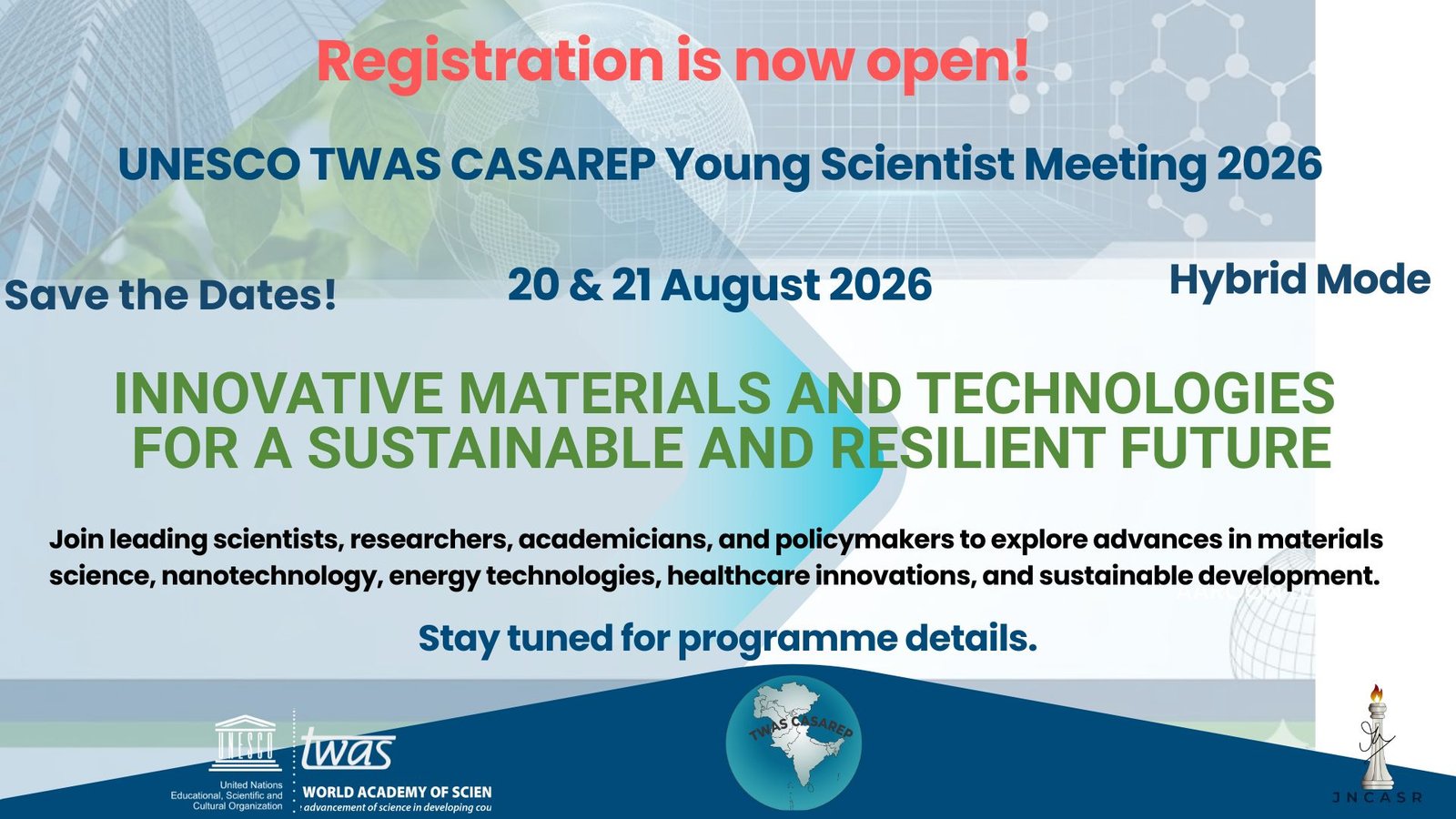 Registration is now open - No registration charges!